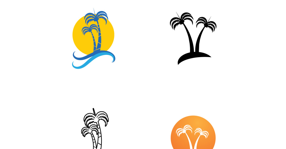 Coconut Palm Tree Logo And Symbol Vector V