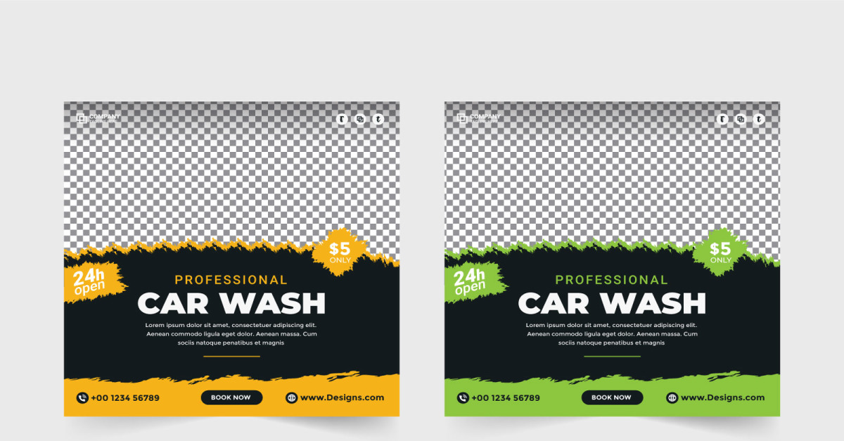 Car Wash Service Social Media Banner Templatemonster