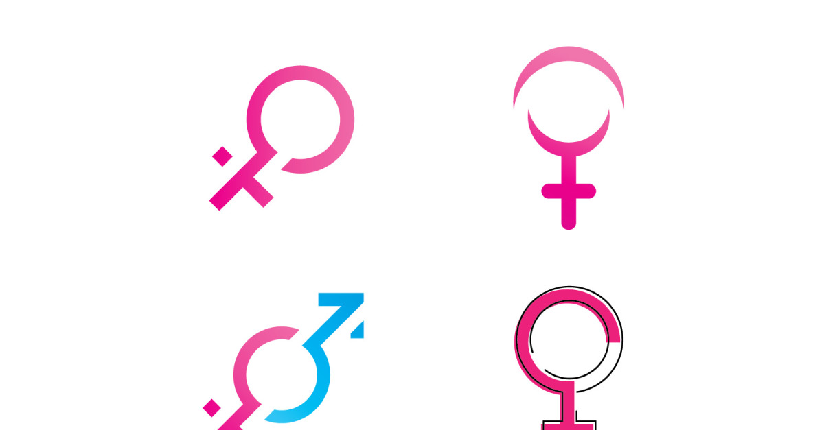 Gender Symbol Logo Of Sex And Equality Of Males And Females Vector