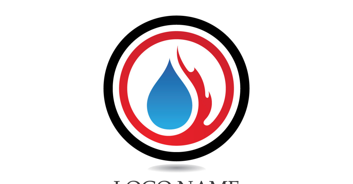 Fire And Flame Oil And Gas Symbol Vector Logo V