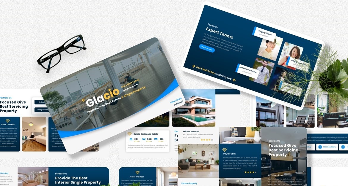 Glacio Immobilien Powerpoint Vorlage Templatemonster