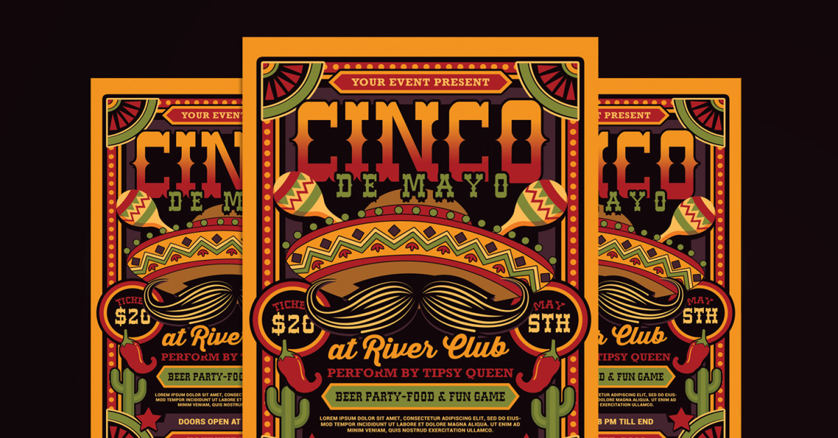 Cinco De Mayo Flyer Poster Template Templatemonster