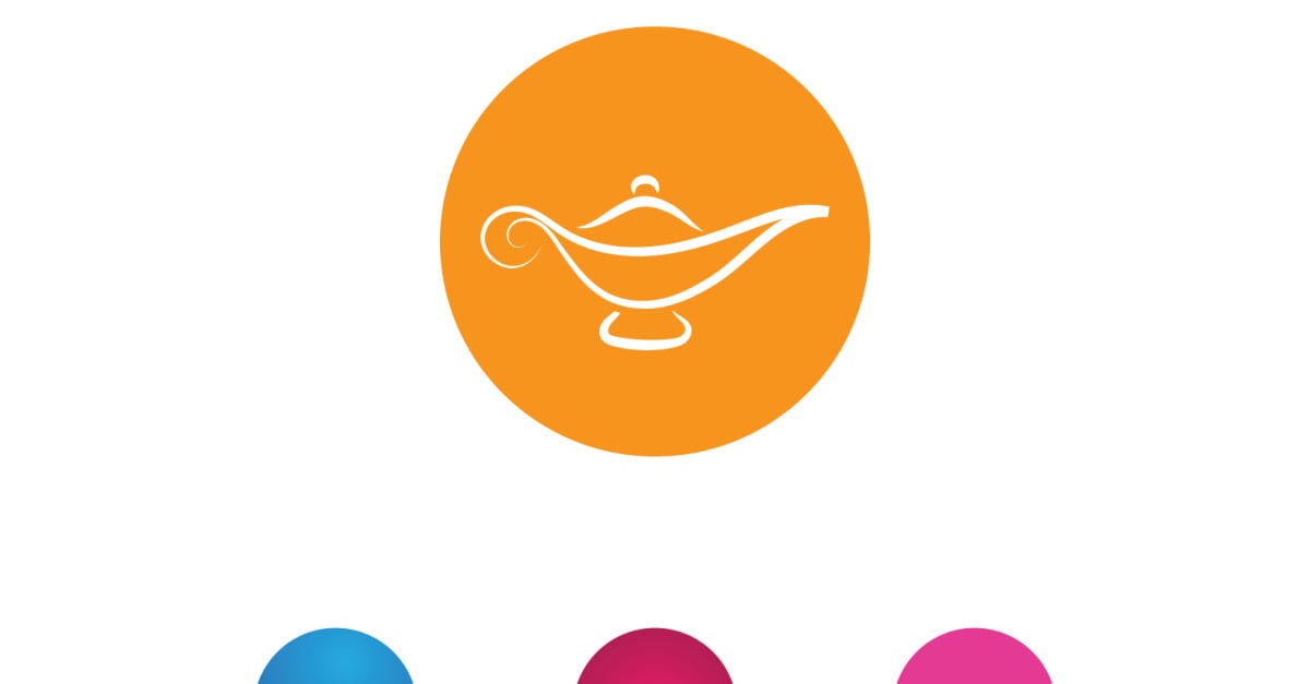 Magic Lamp Aladin Djin Logo Vector Design Element V