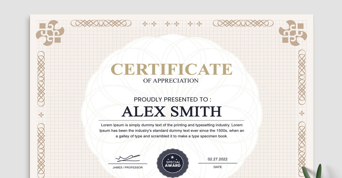 Multipurpose Certificates Layout Templatemonster