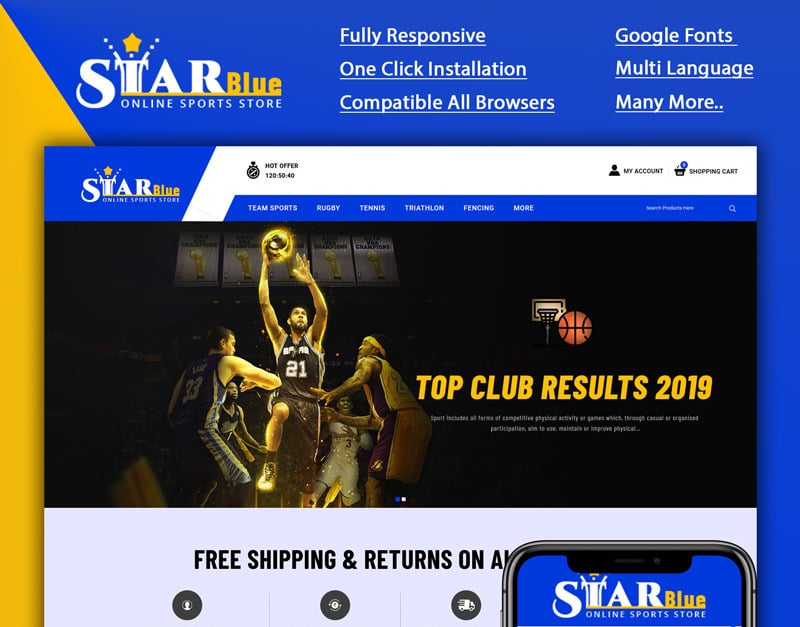 Starblue Plantilla OpenCart Para Tienda De Deportes Online