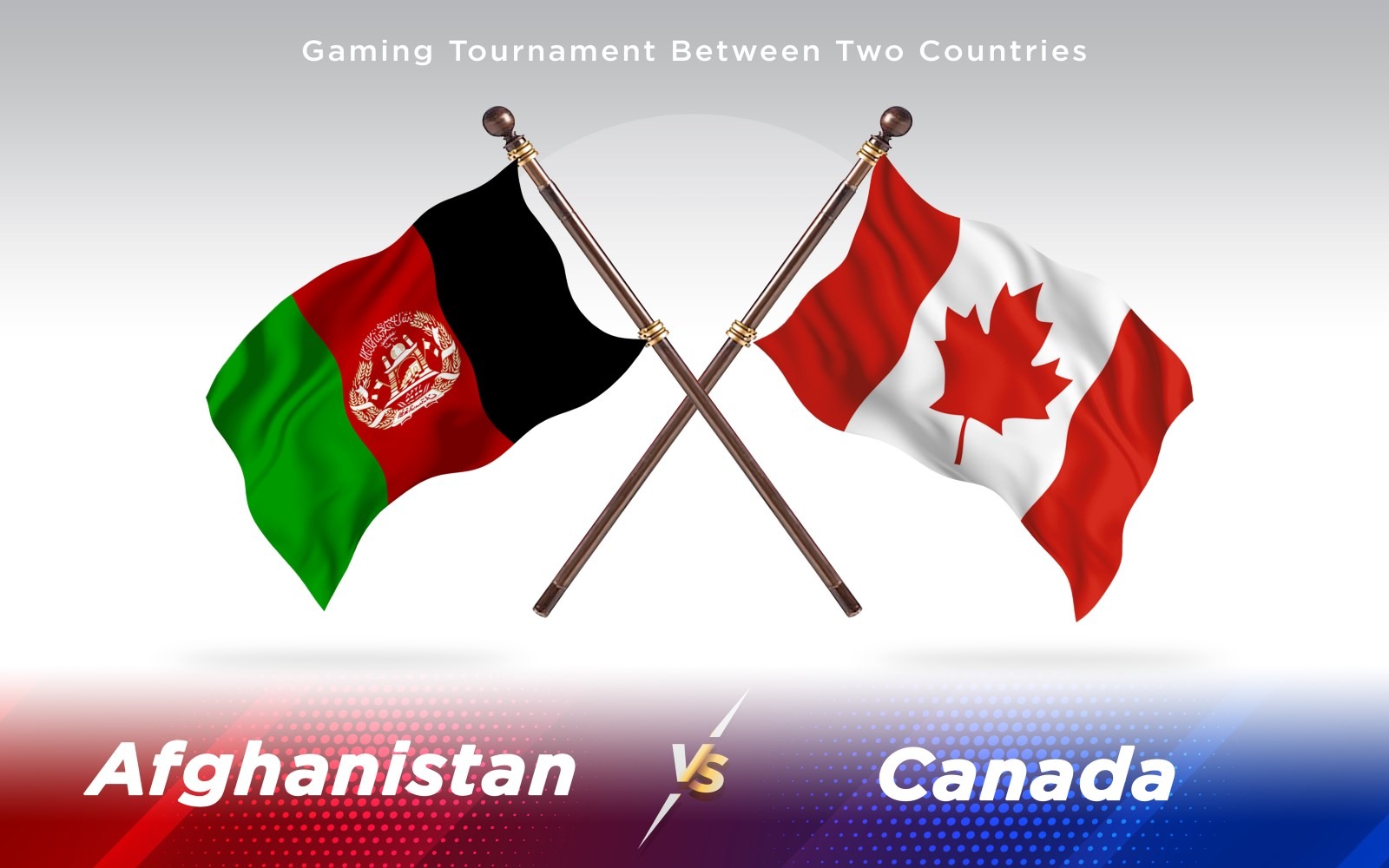 Afghanistan Vs Canada Two Countries Flags Background Design Illustration