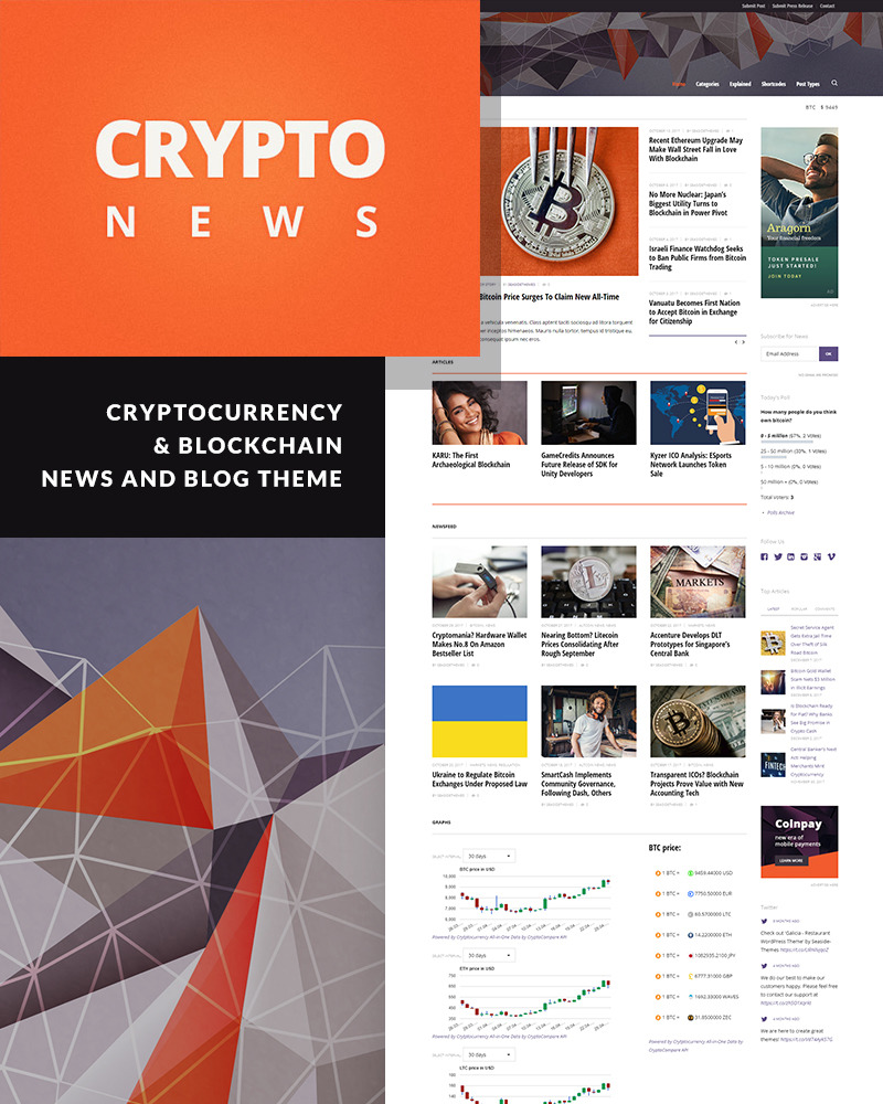 Crypto News Cryptocurrency Bitcoin Wordpress Theme