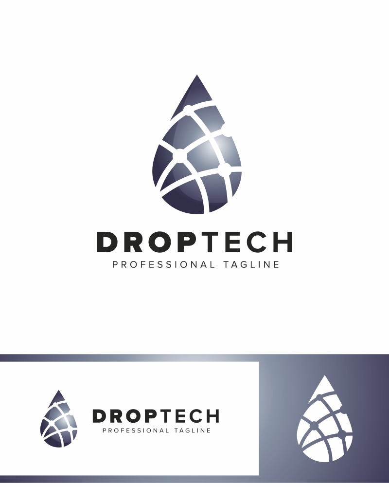 Plantilla De Logotipo De Drop Tech Templatemonster