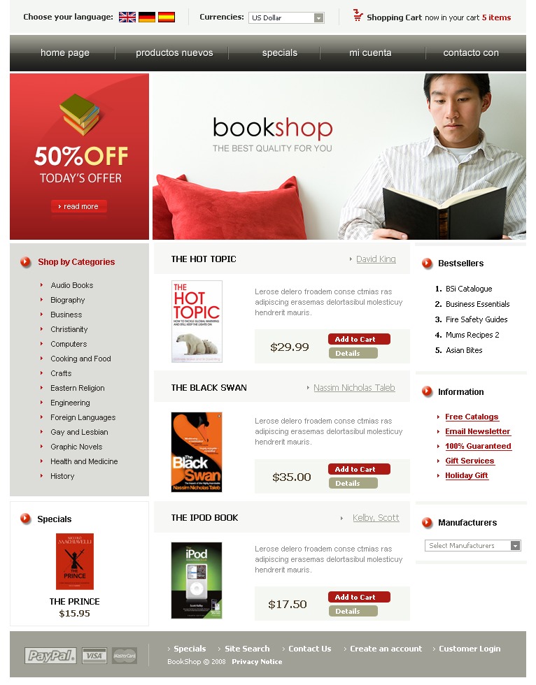 Download Bookstore Site Templates Software