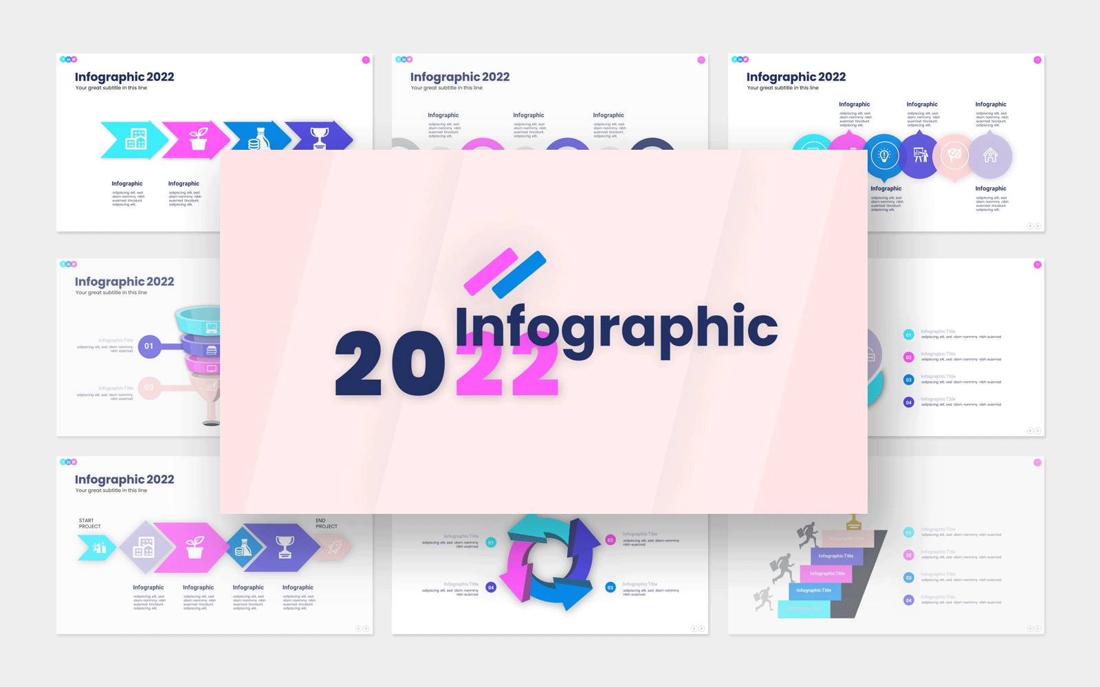 2022 Beste infographic Sjablonen PowerPoint presentatie