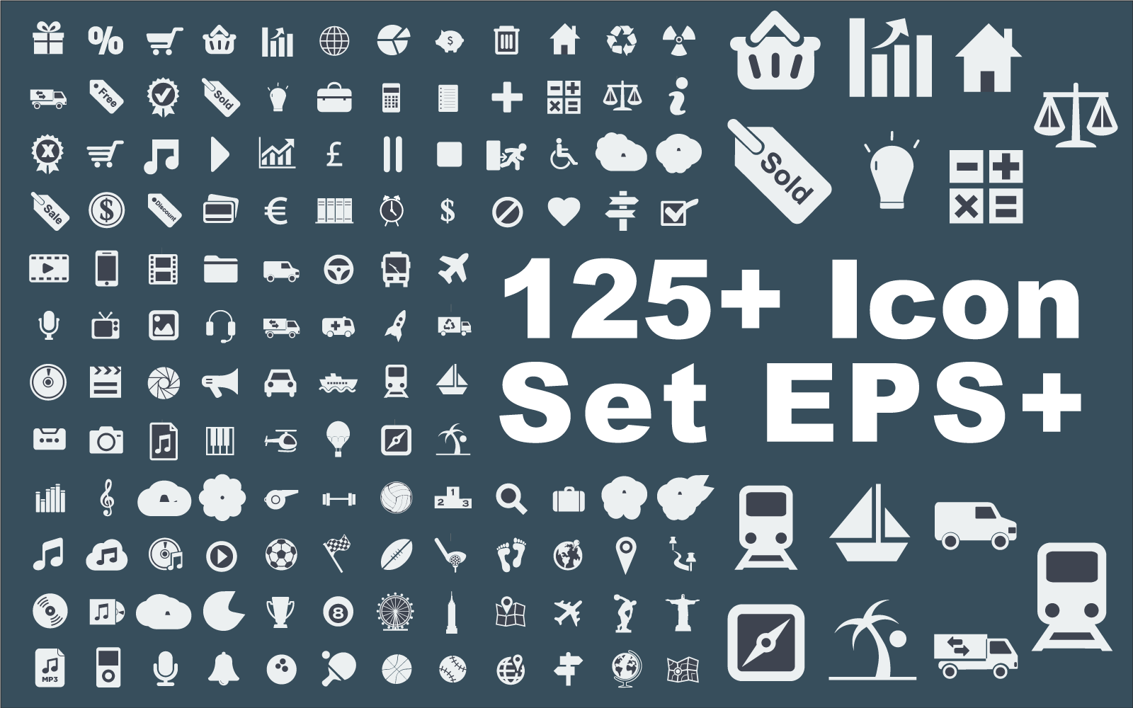 125+ Icon Set 每股收益 | AI | SVG