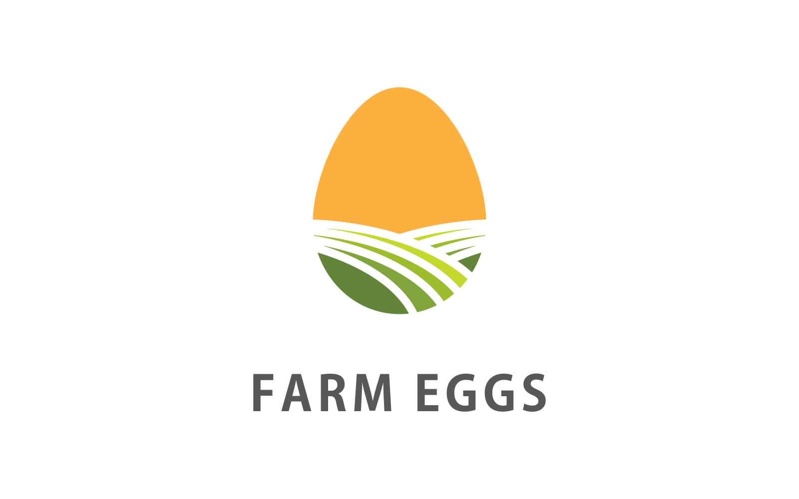 Diseño plano del vector del logotipo de la ilustración del huevo de granja