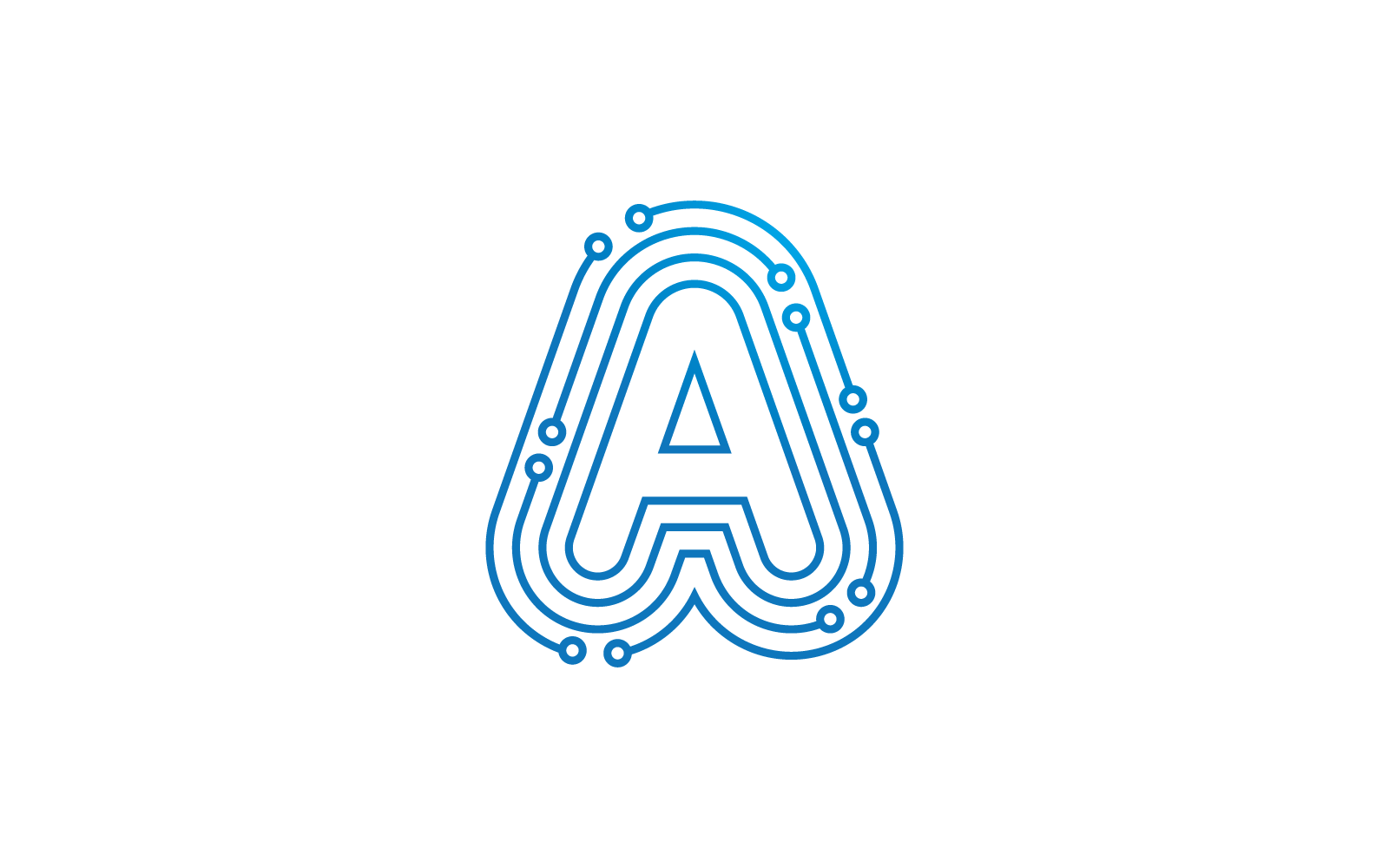 Een eerste brief Circuit technologie illustratie logo vector sjabloon