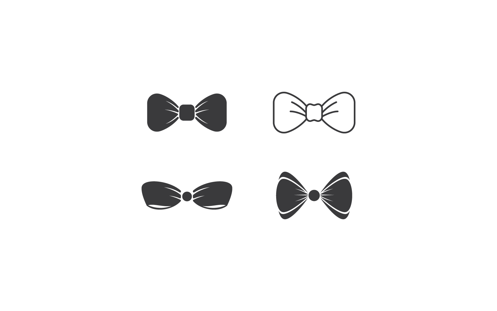 Modèle de conception de logo vectoriel d'icône de noeud papillon