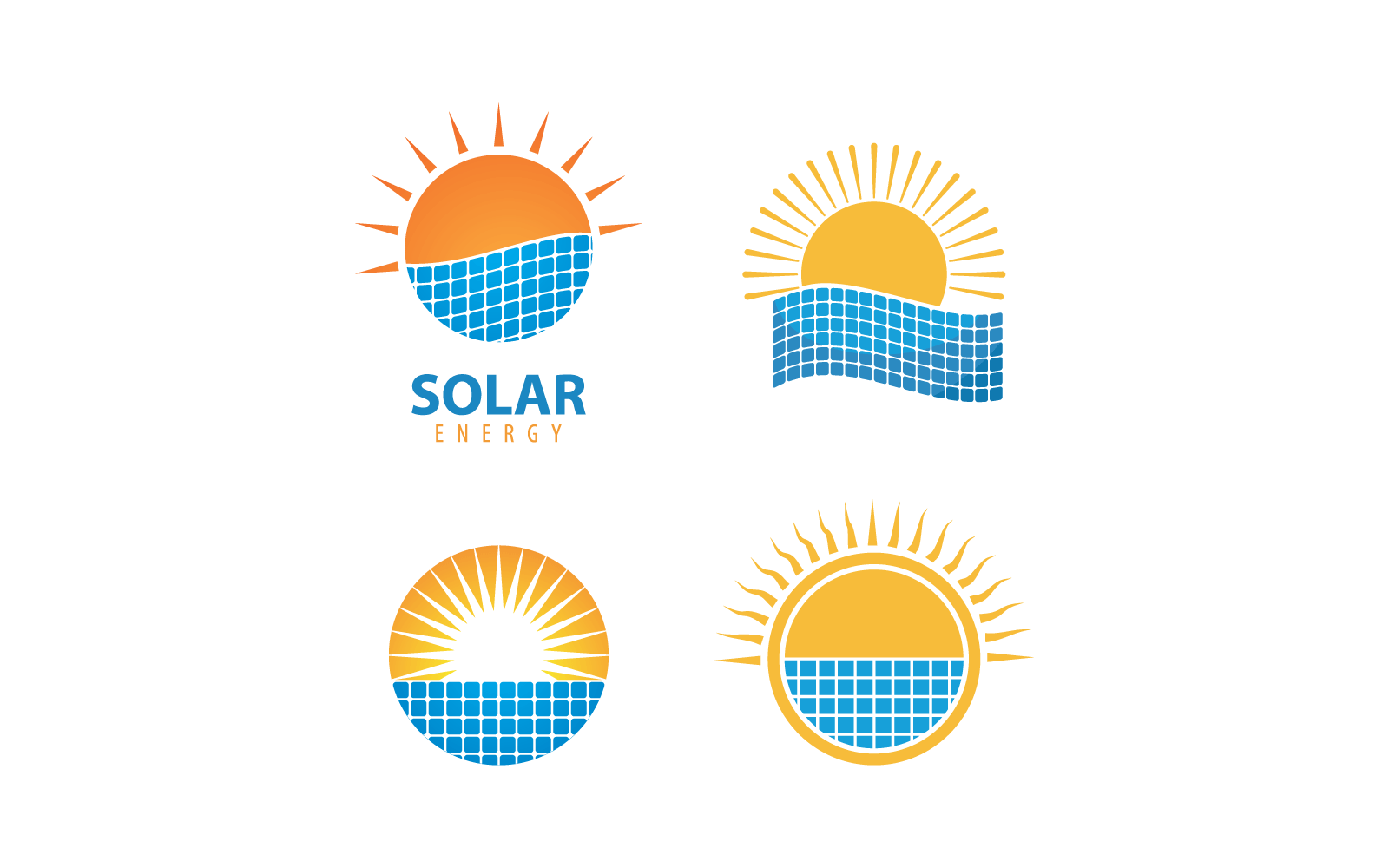 太阳能电池板标志图标矢量示例平面设计