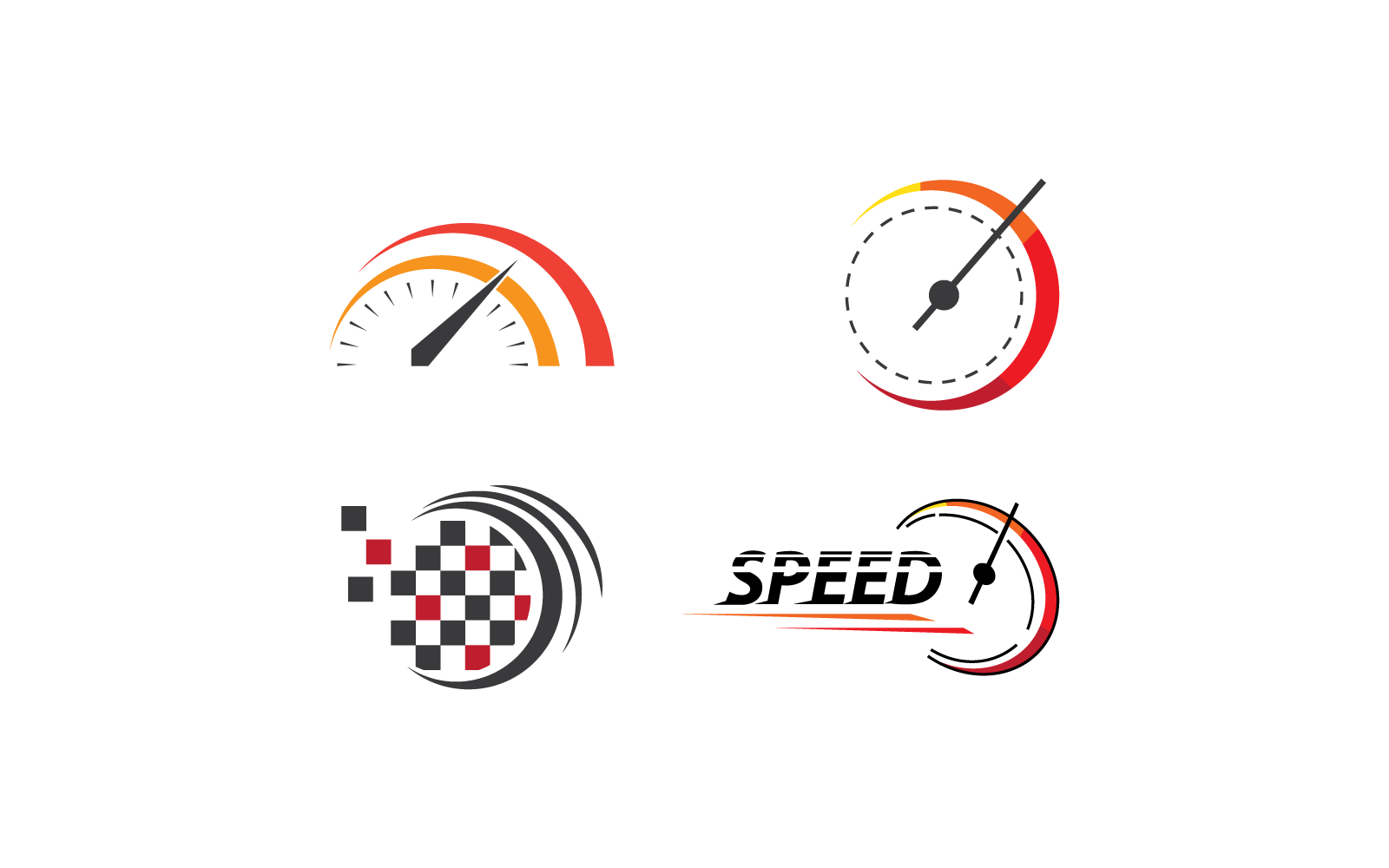 速度赛车标志平面设计模板