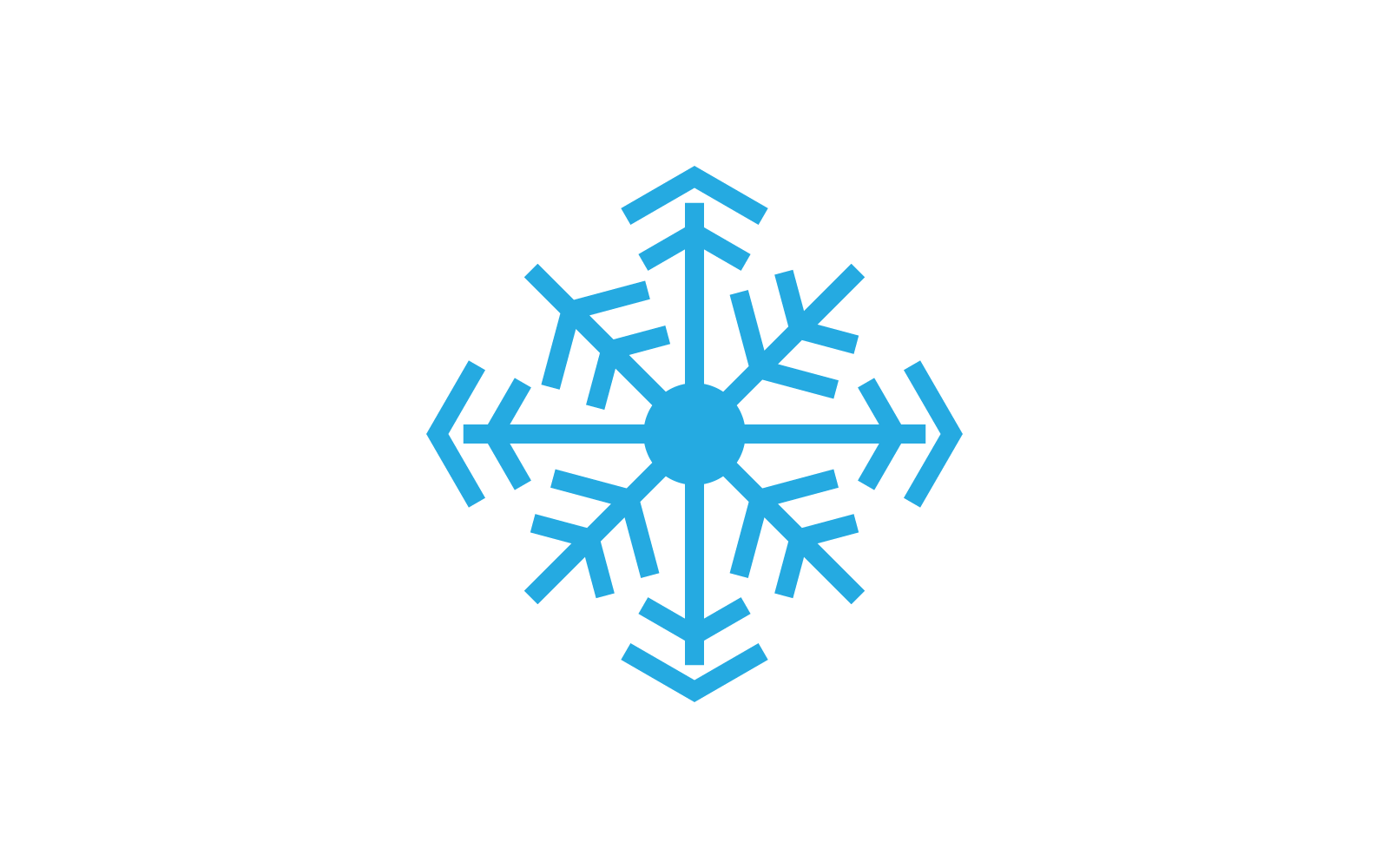 雪花图标，符号说明矢量平面设计模板