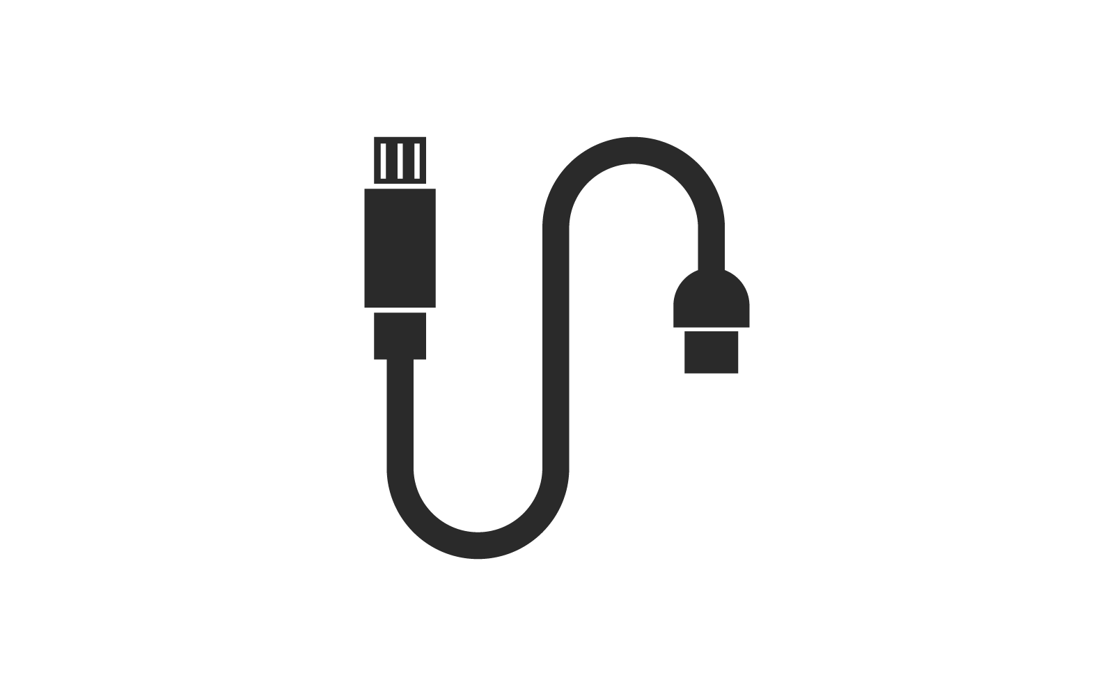 USB-dataöverföring, kabel ikon logotyp design vektor mall
