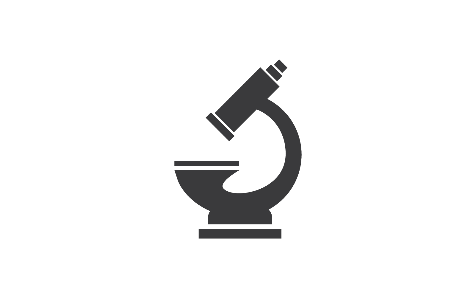 Mikroskop-Logo-Symbol, Vektorgrafik, flaches Design