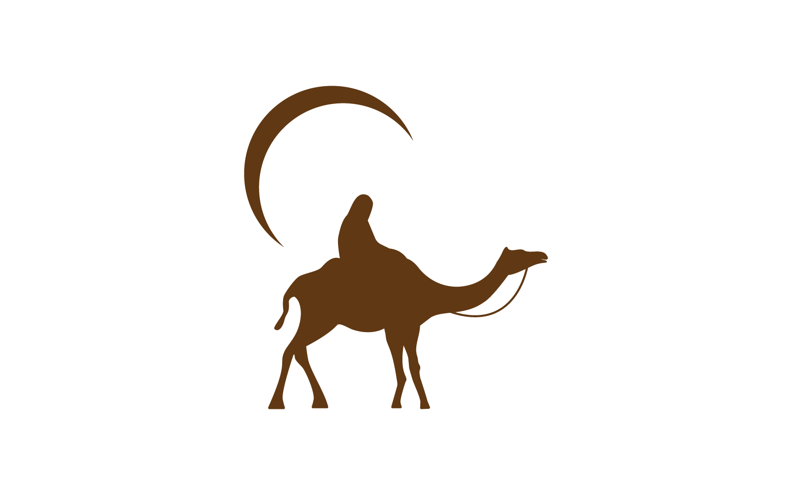 Diseño plano del vector del icono del logotipo del camello