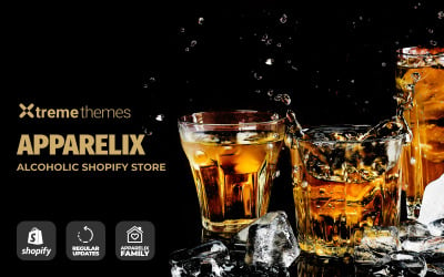 Modelo de loja online da Apparelix Alcohol Tema Shopify