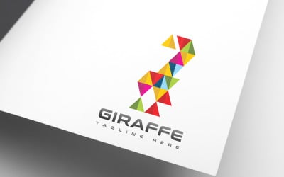 Colorful Kids Funny Animal Giraffe Logo Design