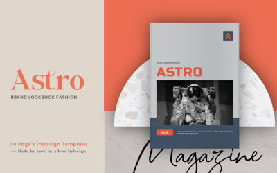 Plantilla para revista de moda de la marca Astro