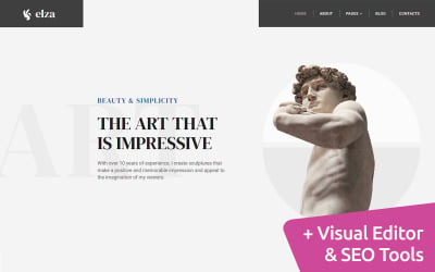 Эльза - Скульптор Moto CMS 3 Шаблон