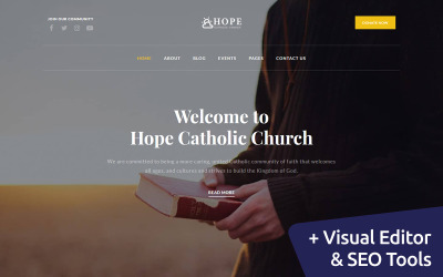 Надежда - Католическая церковь Moto CMS 3 Шаблон