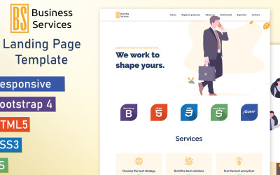 BusinessService - Bootstrap 4登陆页模板