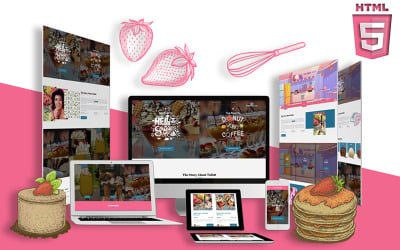 冰淇淋 &amp;amp; 冷冻酸奶HTML5 |夏日奶油网站模板