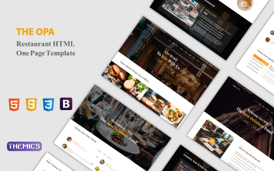 Opa -餐厅的现代HTML目的地页面模板