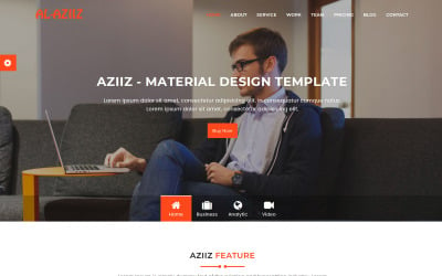 Aziiz - Materyal Tasarım Ajansı Açılış Sayfası Şablonu