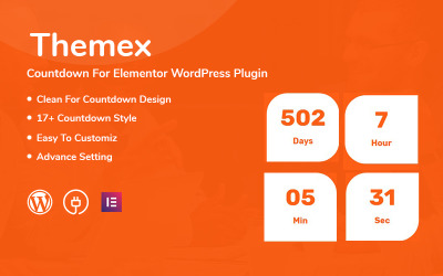 Themex odpočítávání pro plugin WordPress Elementor