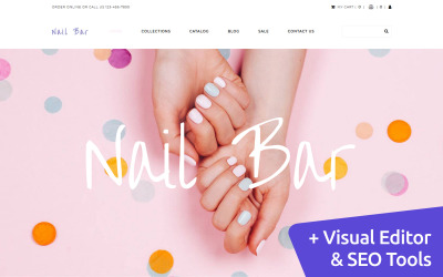Nail Bar - Cosmetics Store MotoCMS电子商务 Template