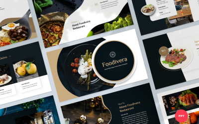 食物 &amp;amp; Beverages Presentation PowerPoint template