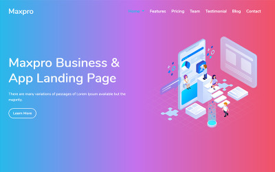 Maxpro - Business &amp;amp; App Landing Page Template