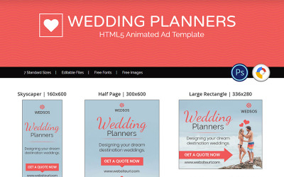 Animowany baner reklam Wedding Planner