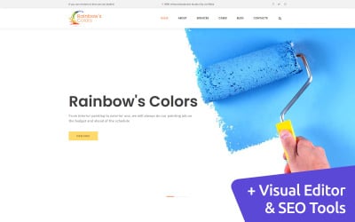 Rainbow&#039;s -油漆公司Moto CMS 3模板