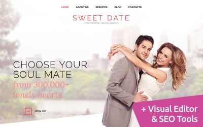 Sweet Date - Шаблон Знакомства Moto CMS 3