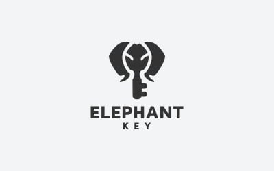 Elefant nyckel logotyp mall