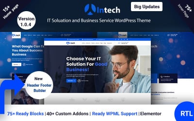 Intech - IT Solution And Technology Services WordPress Theme