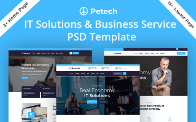 Petech it解决方案和业务服务psd模板