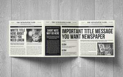 Newspaper Trifold Square Magazine Template