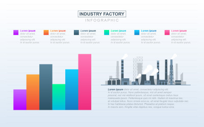 工厂工业金融信息图元素