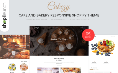 Cakezy - Tema Shopify Responsivo para Bolo e Padaria