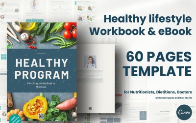 健康的生活方式工作手册电子书模板规划师
