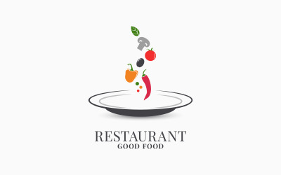 Modello di logo del piatto del ristorante