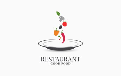 Restoran Tabağı Logo Şablonu