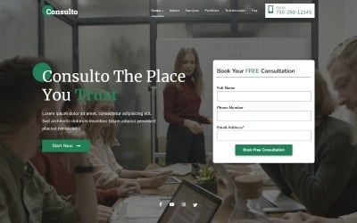 Consulto - law &amp;amp; Businesses  Consulting Agency HTML5 Landing Page Template